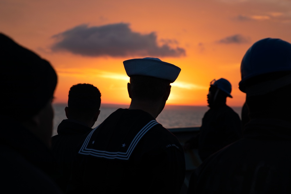 USS Normandy Arrives in Cherbourg, Normandy