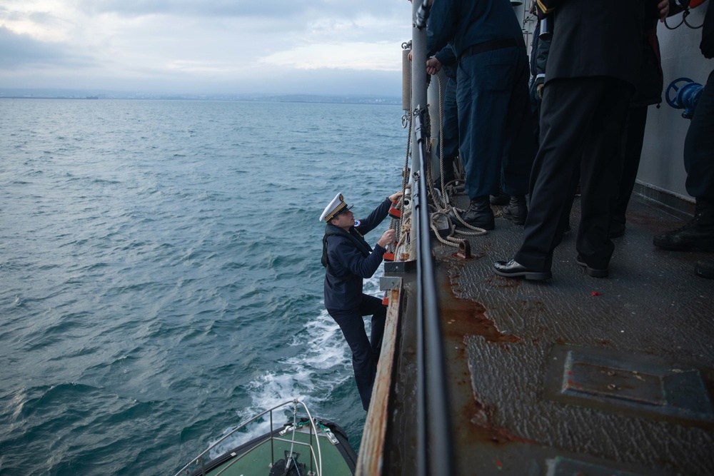 USS Normandy Arrives in Cherbourg, Normandy