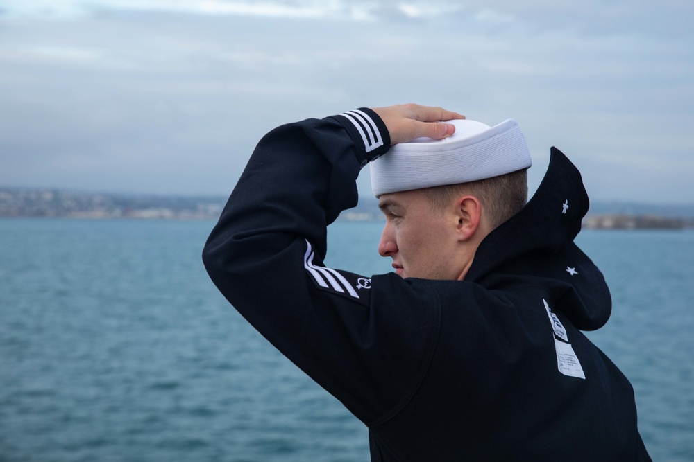 USS Normandy Arrives in Cherbourg, Normandy