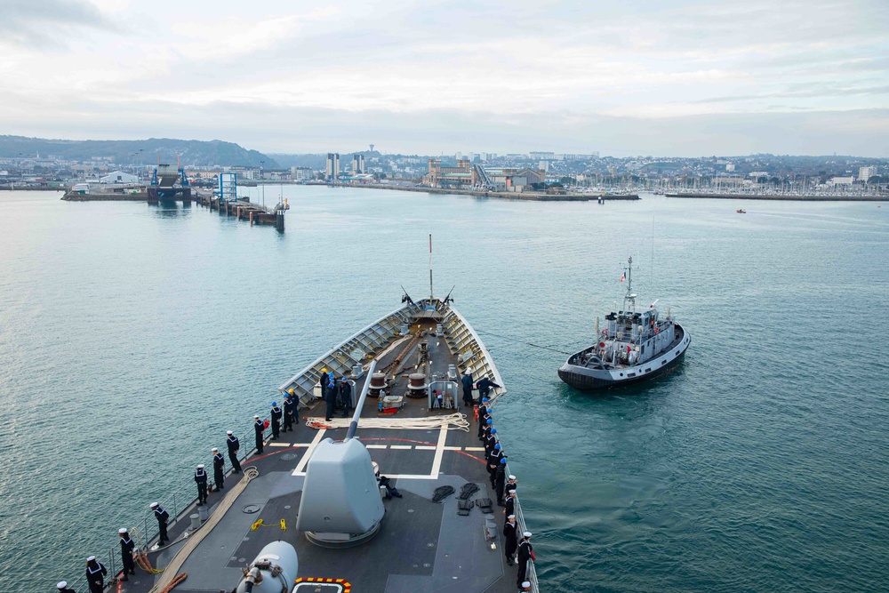 USS Normandy Arrives in Cherbourg, Normandy