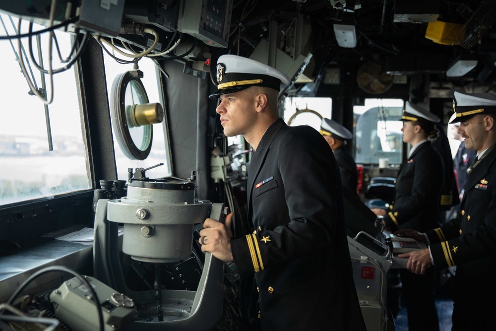 USS Normandy Arrives in Cherbourg, Normandy