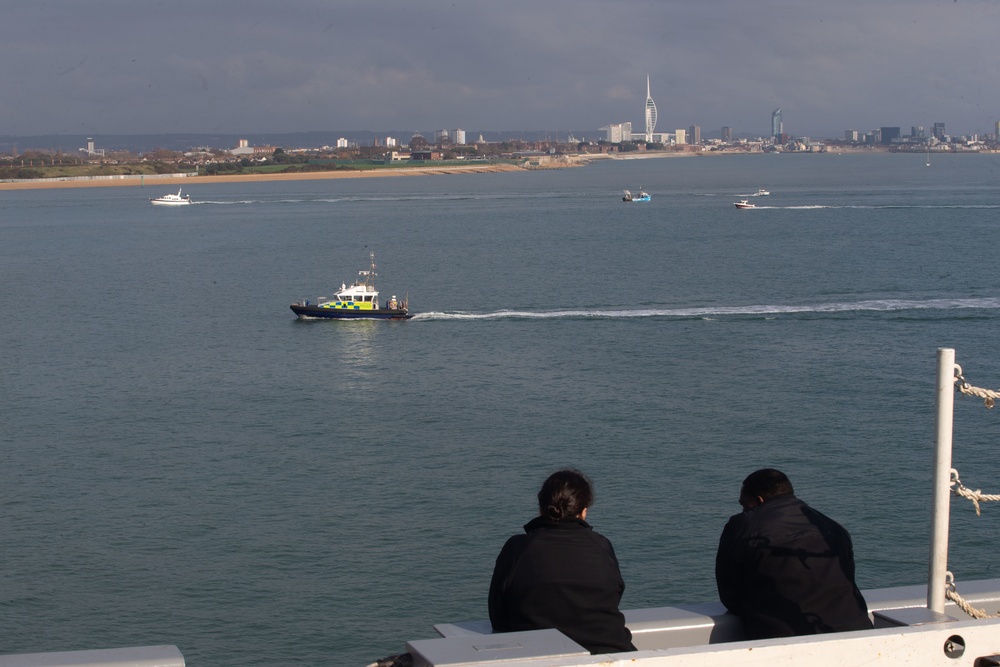 USS Gerald R. Ford (CVN 78) Pulls into Portsmouth, U.K.