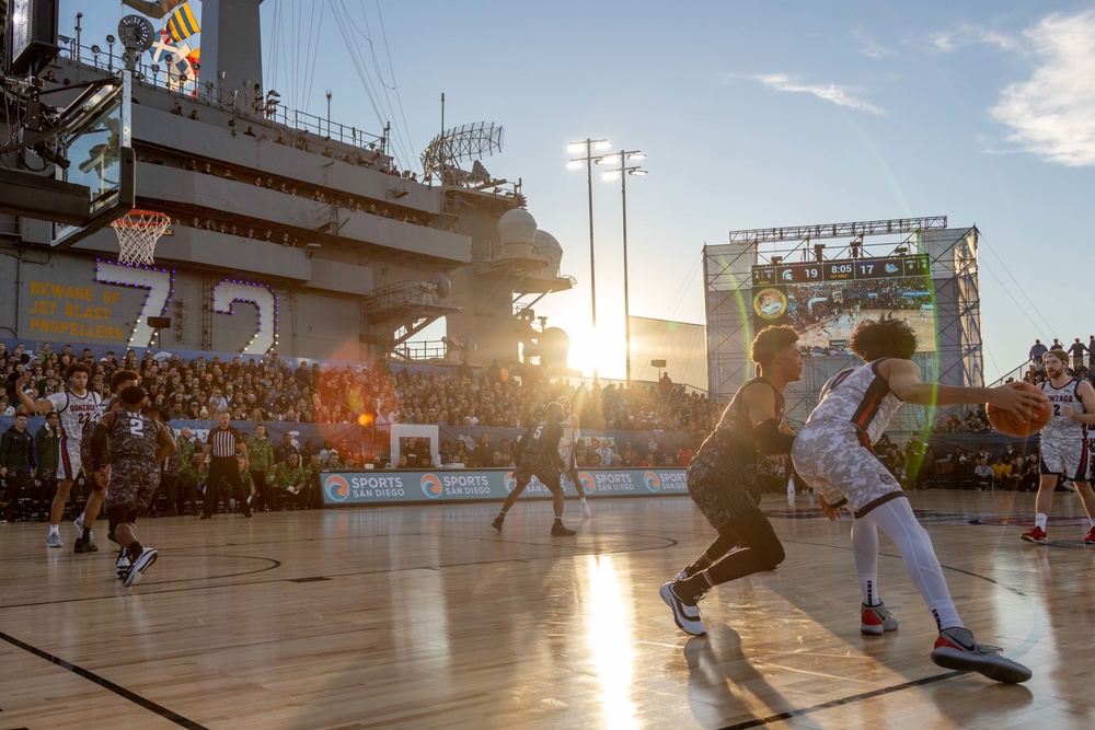 USS Abraham Lincoln hosts the 2022 ESPN Armed Forces Classic - Carrier Edition