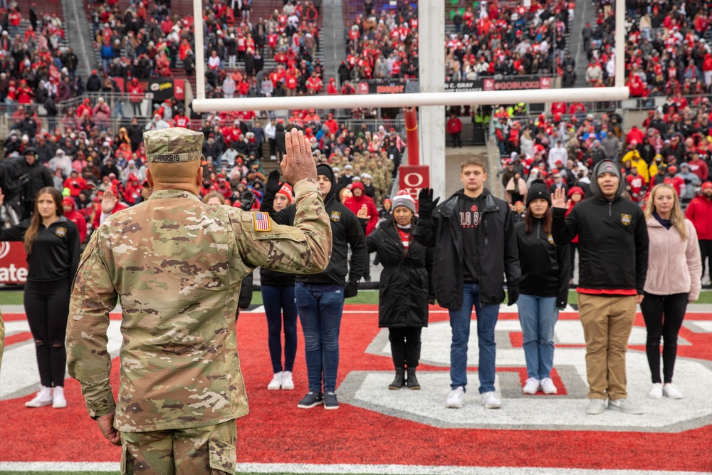 Ohio National Guardsmen, recruits and veterans honored at OSU Military Appreciation Game