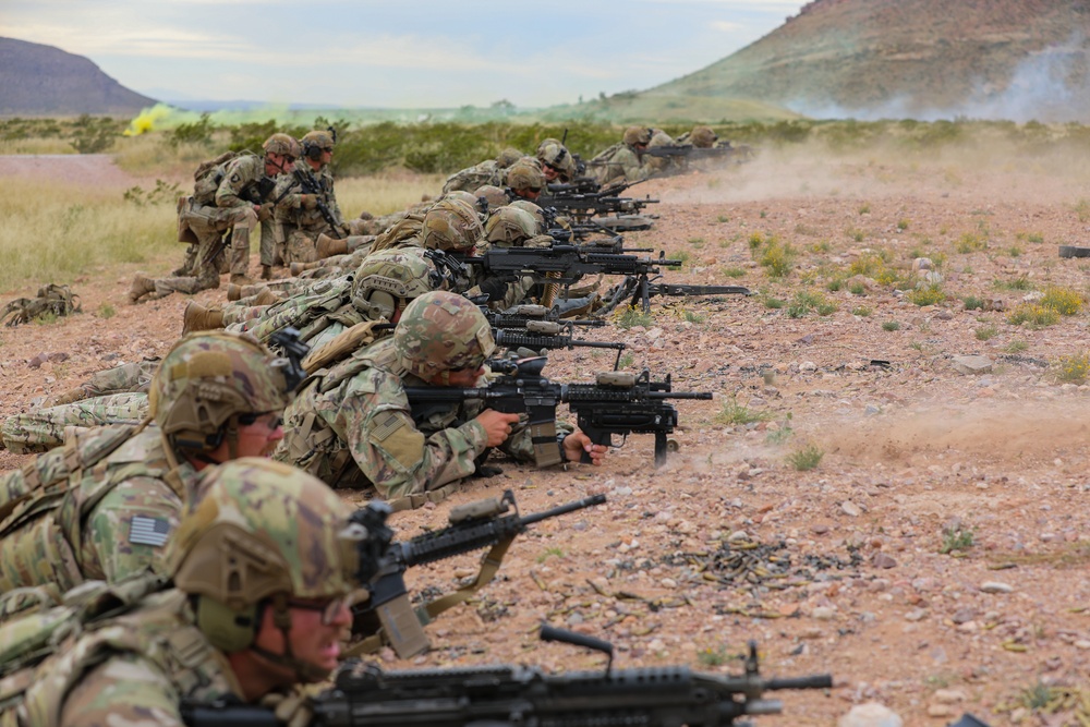 37th Infantry Brigade Combat Team Soldiers conduct live-fire training exercise