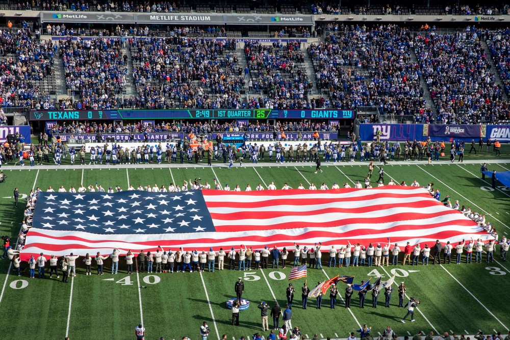 DVIDS - Images - Marines unfurl flag at New York Giants opening