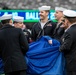 USS Arlington Sailors and Marines participate in pregame ceremonies