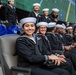 USS Arlington Sailors and Marines participate in pregame ceremonies