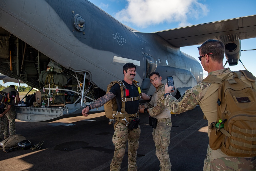 38th Rescue Squadron pararesuce jump in Palau