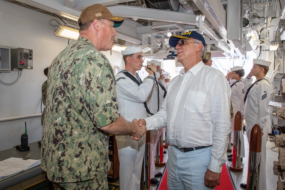 Distinguished visitors take a tour of hospital ship USNS Comfort during Continuing Promise 2022