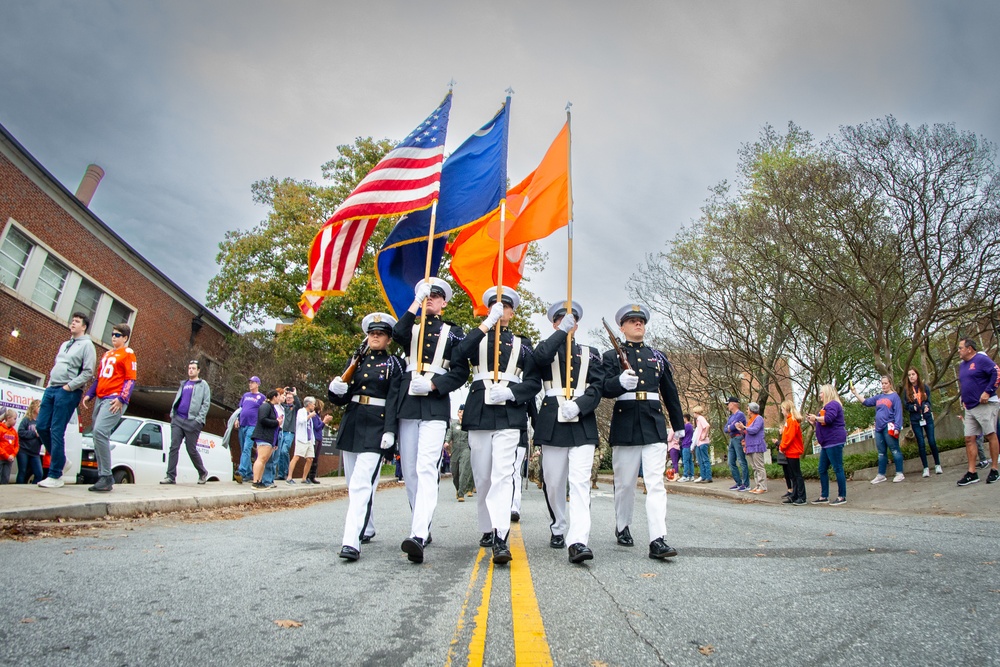 Honor guard leads the parade