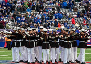 U.S. Marine Corps Silent Drill Platoon performs at New York Giants game