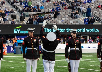 U.S. Marine Corps Silent Drill Platoon performs at New York Giants game