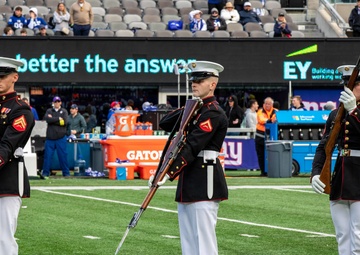 U.S. Marine Corps Silent Drill Platoon performs at New York Giants game