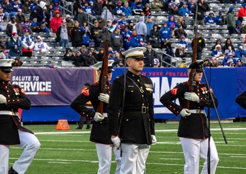 U.S. Marine Corps Silent Drill Platoon performs at New York Giants game