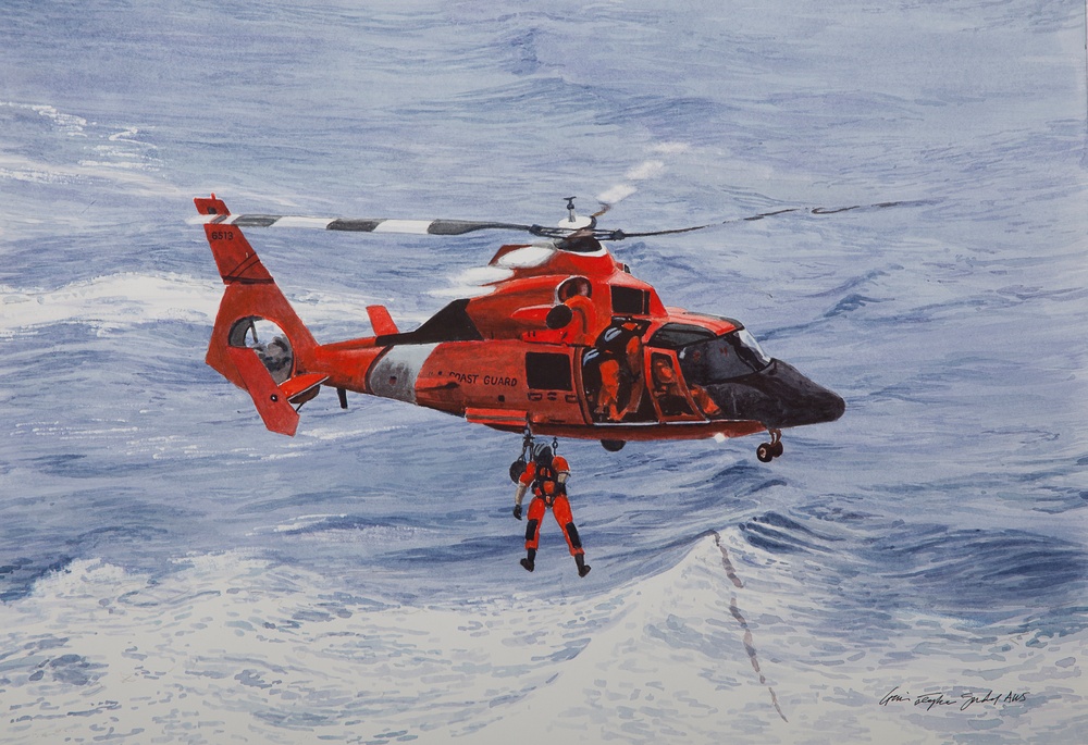 US Coast Guard Art Program 2010 Collection, Ob ID # 201017, &quot;Rescue mission,&quot; Louis Stephen Gadal (17 of 41)