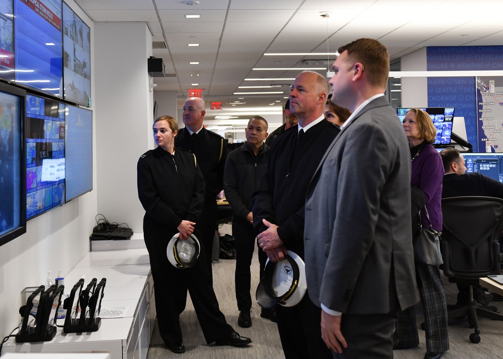 Rear Adm. Christopher Gray Tours Fox News Studios During New York City's Veterans Day Events