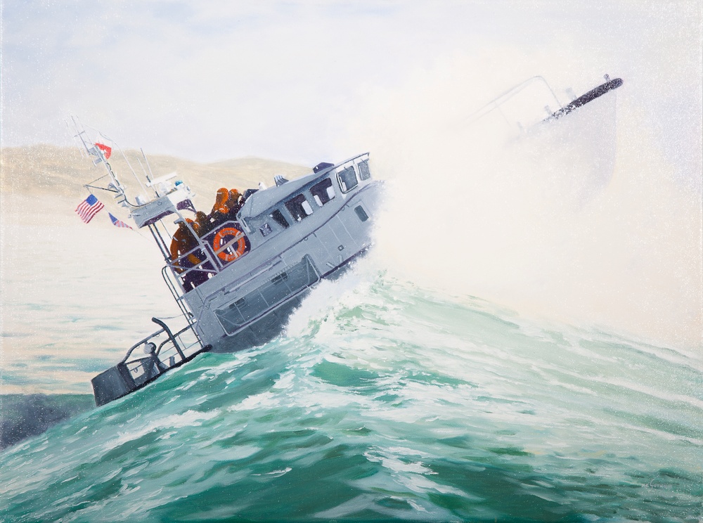 Us Coast Guard Art Program 2010 Collection, Ob ID # 201021, " Surf training," Ron Guthrie (21 of 41)