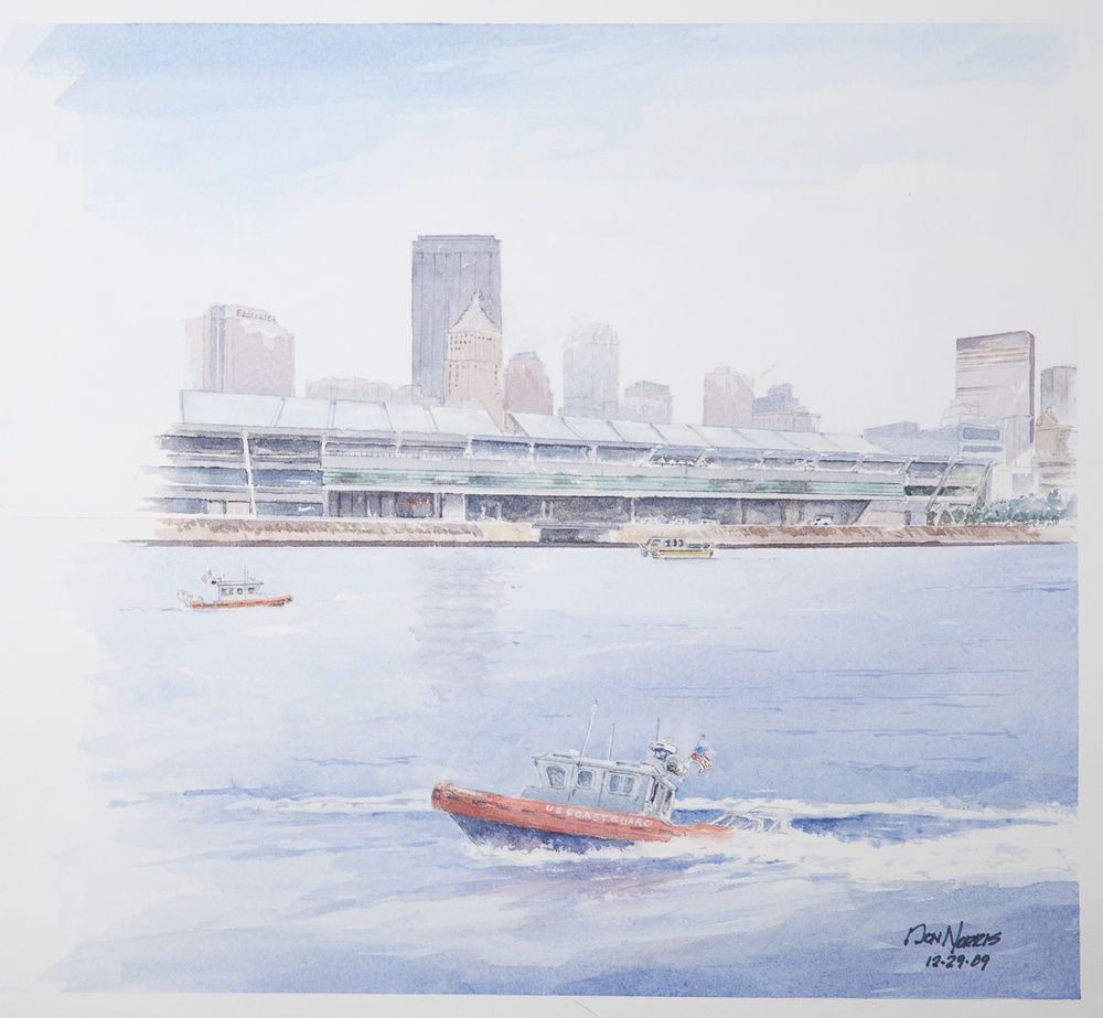 US Coast Guard Art Program 2010 Collection, Ob ID # 201028, &quot;Standing watch on Pittsburgh’s three rivers,&quot; Don Norris (28 of 41)
