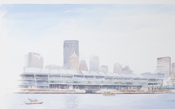 US Coast Guard Art Program 2010 Collection, Ob ID # 201028, "Standing watch on Pittsburgh’s three rivers," Don Norris (28 of 41)
