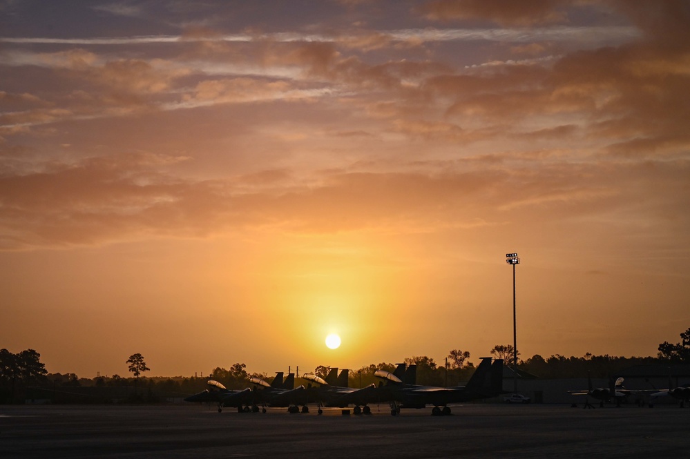 The Air Dominance Center hosts F-15E Strike Eagles for total force integration agile combat employment exercise