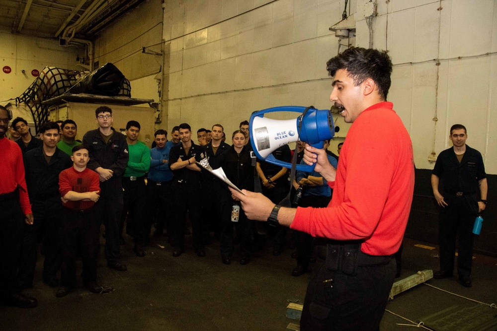 USS Ronald Reagan (CVN 76) conducts small arms qualification course
