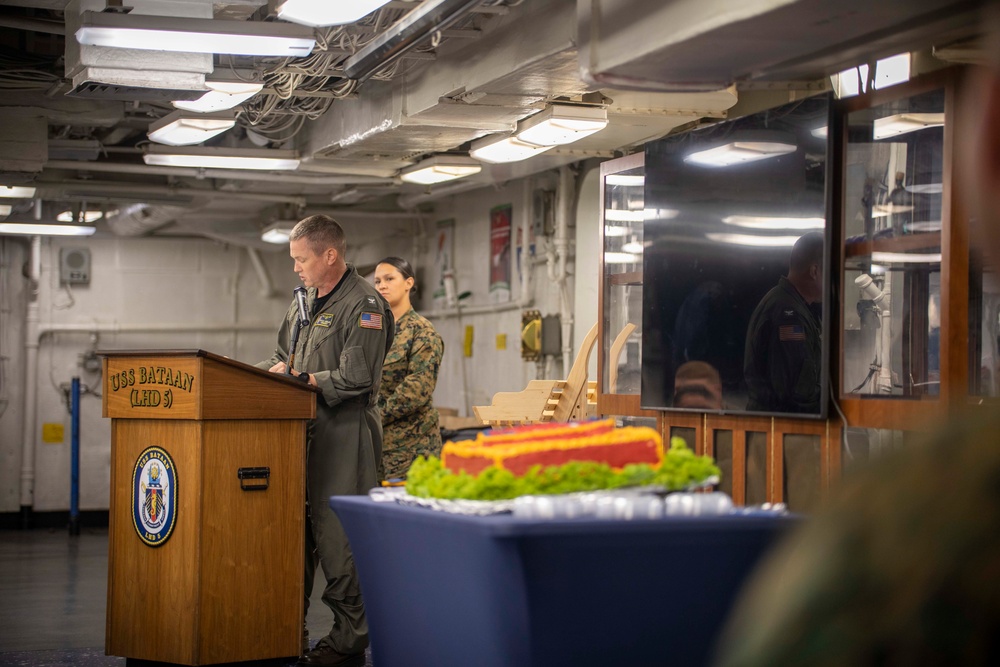 USS Bataan Celebrates Marine Corps Birthday