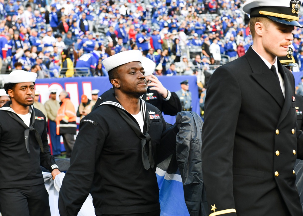 Service Members Participate in the Opening Ceremony in MetLife Stadium's Salute to Service Game