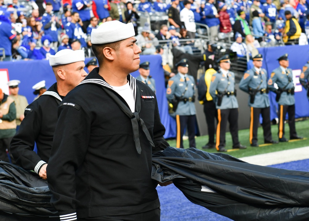 Service Members Participate in the Opening Ceremony at MetLife Stadium's Salute to Service Game