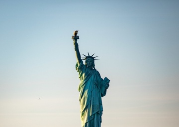 USS Arlington departs New York City