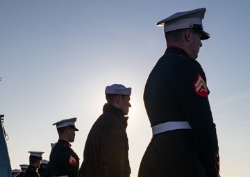 USS Arlington departs New York City