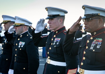 USS Arlington departs New York City