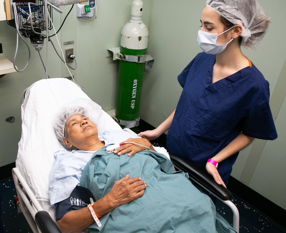 USNS COMFORT MEDICAL STAFF PREPARE PATIENTS FOR SURGERY, COLOMBIA