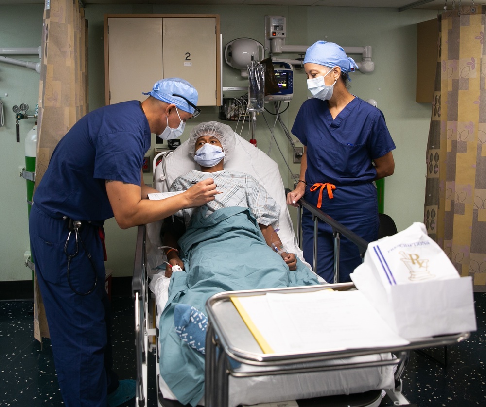 USNS COMFORT MEDICAL STAFF PREPARE PATIENTS FOR SURGERY, COLOMBIA