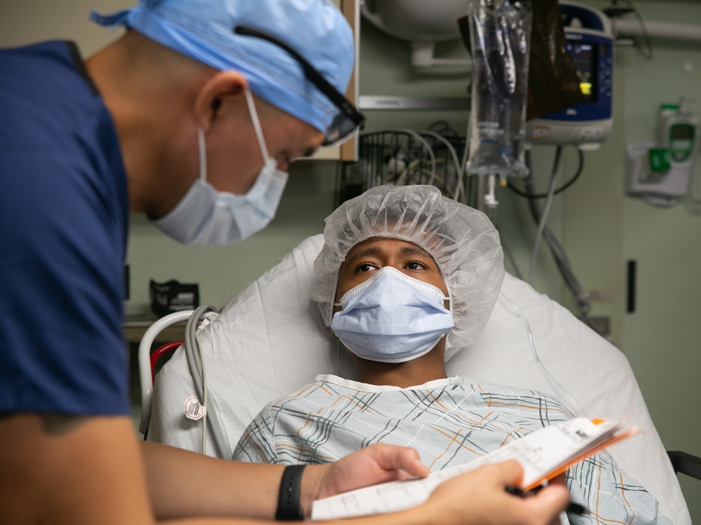 USNS COMFORT MEDICAL STAFF PREPARE PATIENTS FOR SURGERY, COLOMBIA