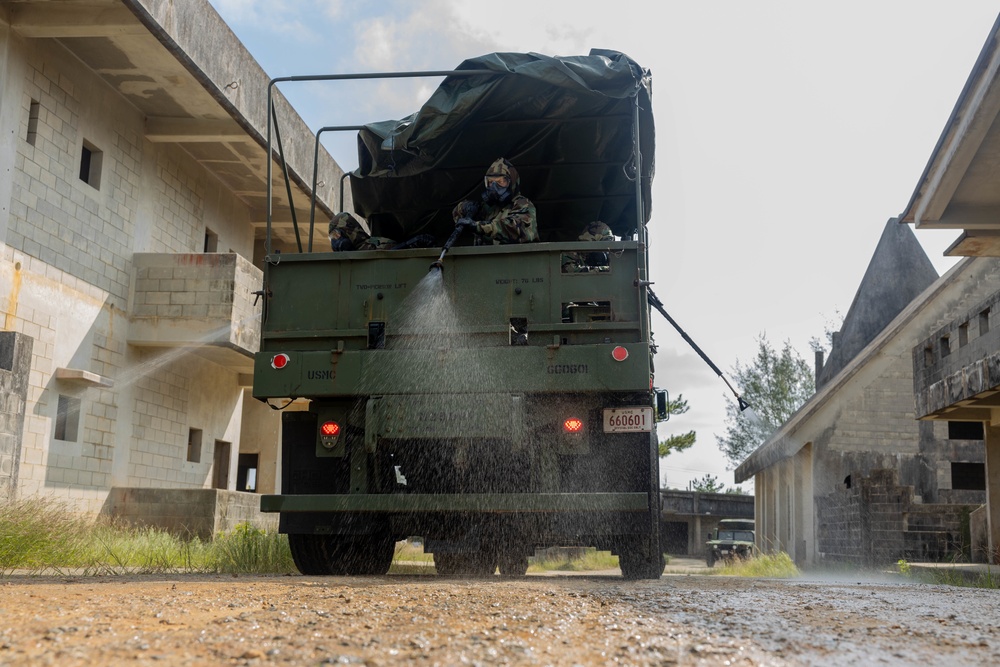 Keen Sword 23: CBRN Marines across III Marine Expeditionary Force conduct decontamination training with U.S. Army Counterparts