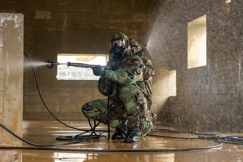 Keen Sword 23: CBRN Marines across III Marine Expeditionary Force conduct decontamination training with U.S. Army Counterparts