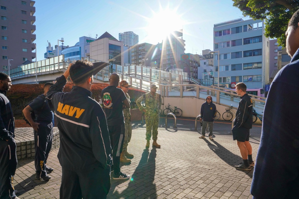 CFAY Sailors Clean Up Bridge Outside of Base