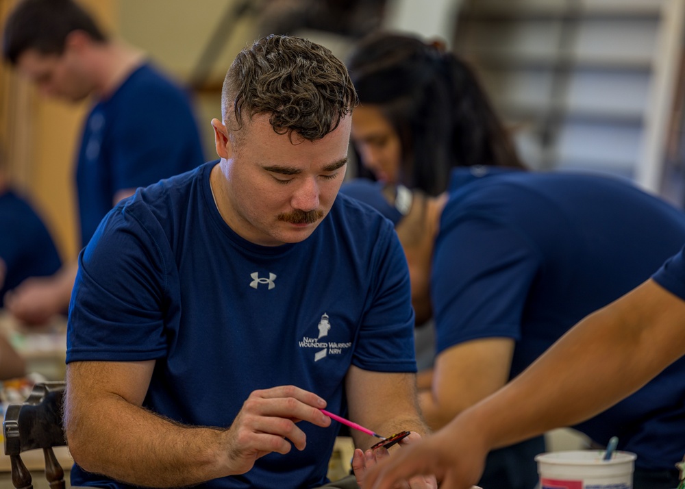 Hawaii Wounded Warriors Take Part in Wood Working in Honor of Warrior Care Month