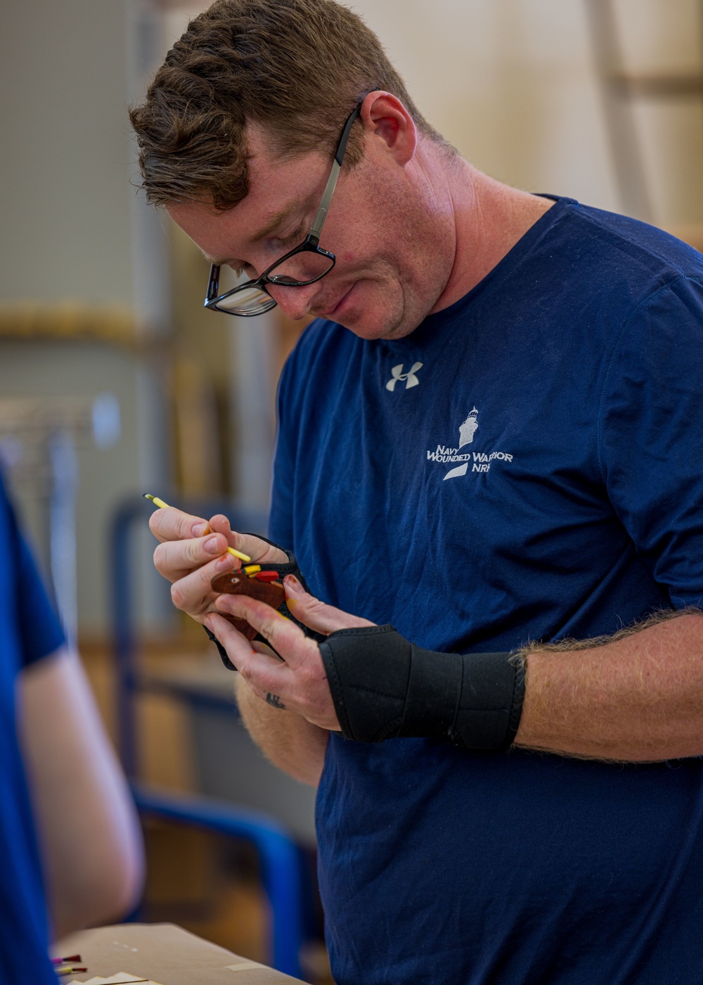 Hawaii Wounded Warriors Take Part in Wood Working in Honor of Warrior Care Month