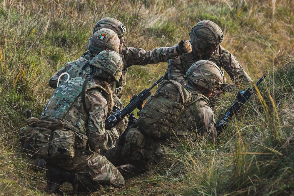 Royal Military Academy Sandhurst Officer Cadets train at Grafenwoehr Training Area