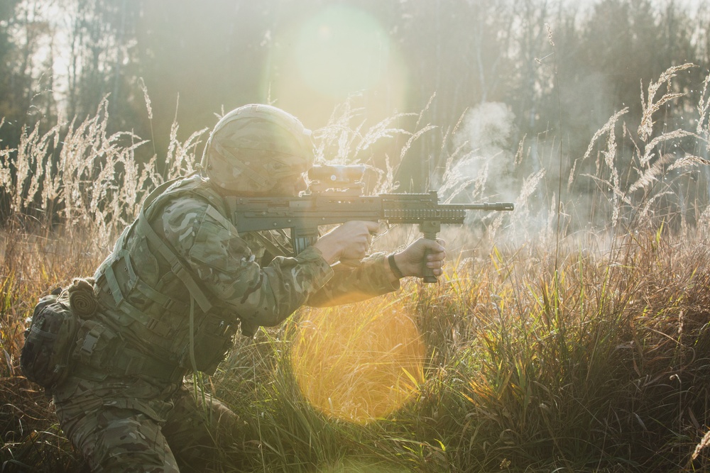 Royal Military Academy Sandhurst Officer Cadets train at Grafenwoehr Training Area