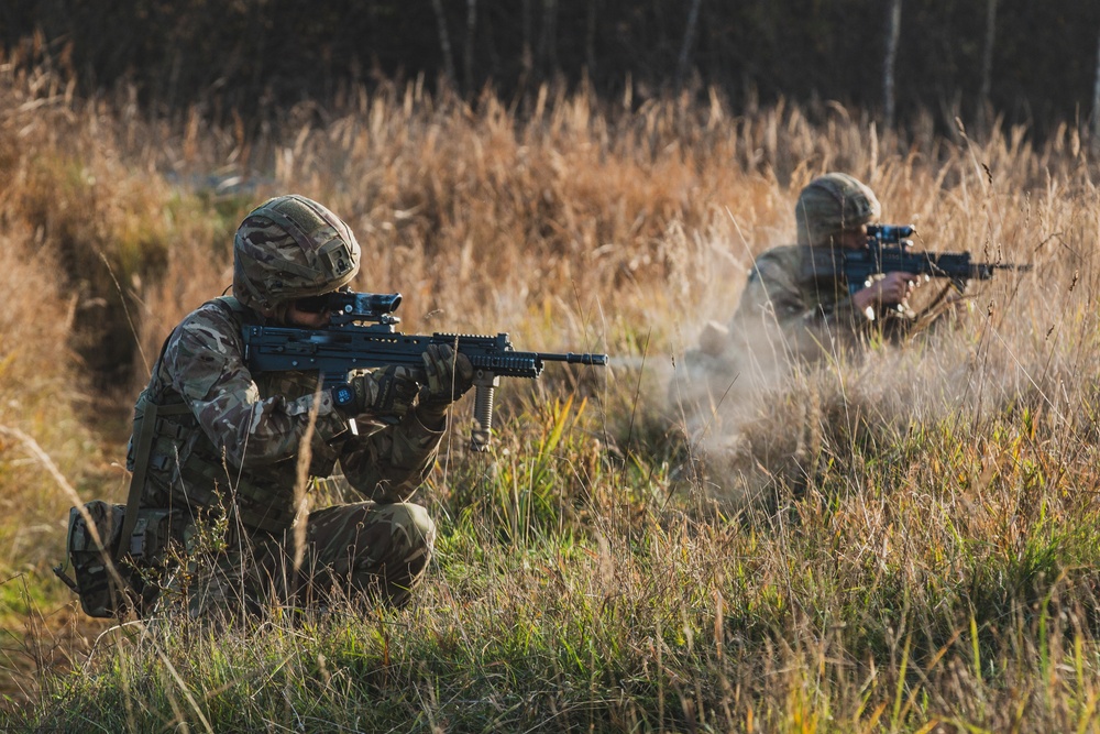 Royal Military Academy Sandhurst Officer Cadets train at Grafenwoehr Training Area