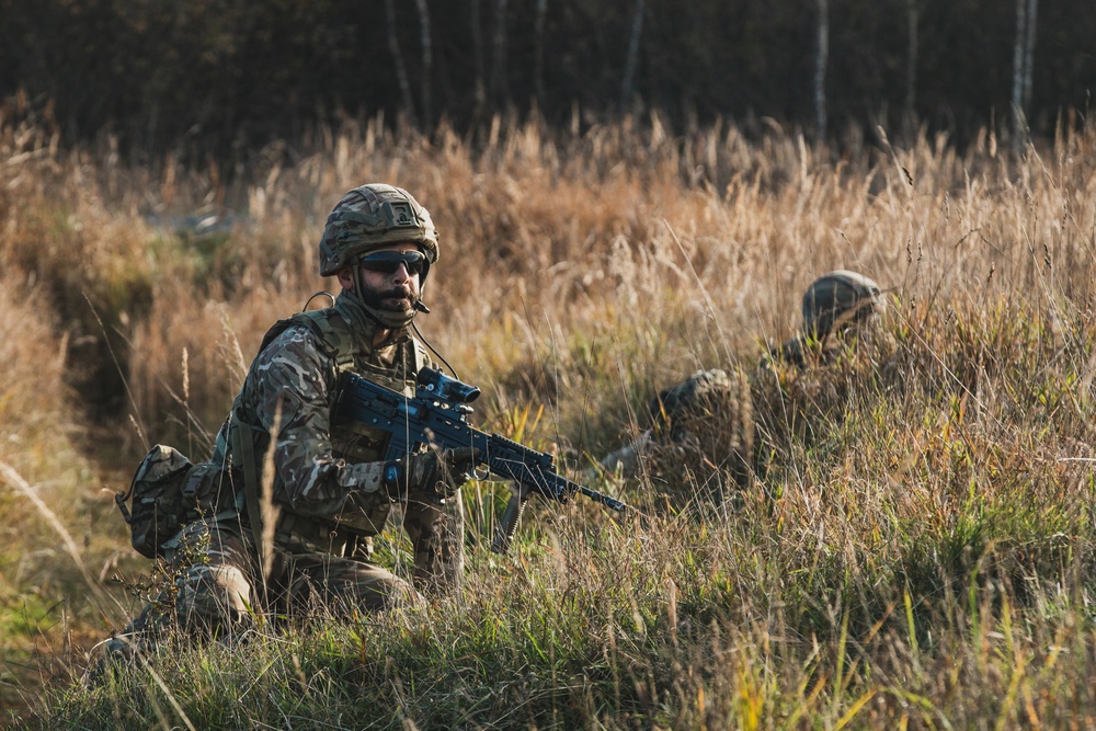 Royal Military Academy Sandhurst Officer Cadets train at Grafenwoehr Training Area