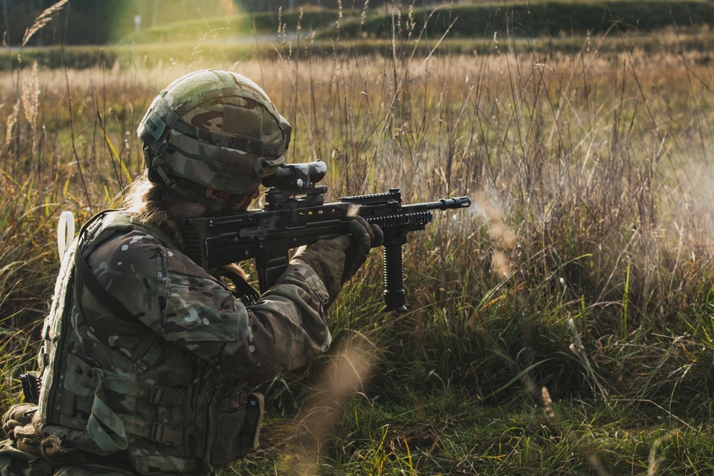 Royal Military Academy Sandhurst Officer Cadets train at Grafenwoehr Training Area