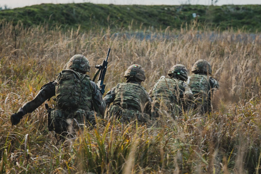 Royal Military Academy Sandhurst Officer Cadets train at Grafenwoehr Training Area