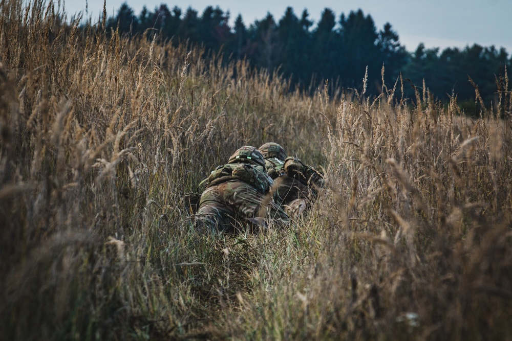 Royal Military Academy Sandhurst Officer Cadets train at Grafenwoehr Training Area