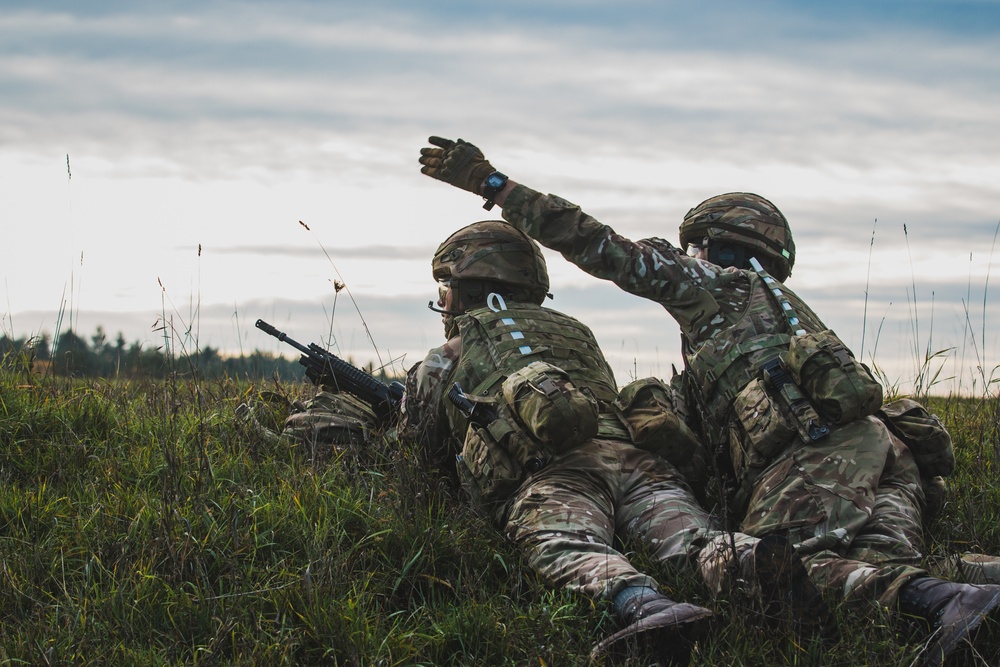 Royal Military Academy Sandhurst Officer Cadets train at Grafenwoehr Training Area