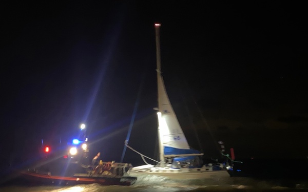 Coast Guard assists 3 aboard disabled, adrift sailboat offshore Galveston, Texas