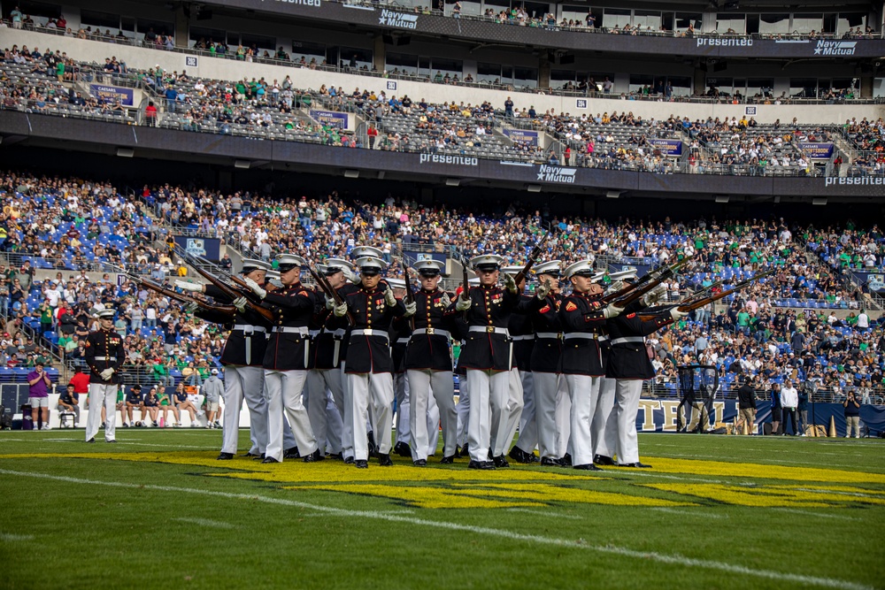 Marines with the Silent Drill Platoon perform over Veteran's Weekend